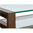 Bowery Hill Modern Glass Top Rectangular Sofa Table With Shelves in Cinnamon