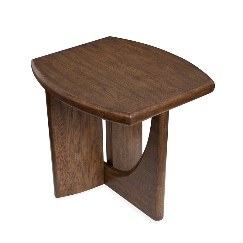 Bowery Hill Contemporary Classic Rectangular End Table in Sienna Brown