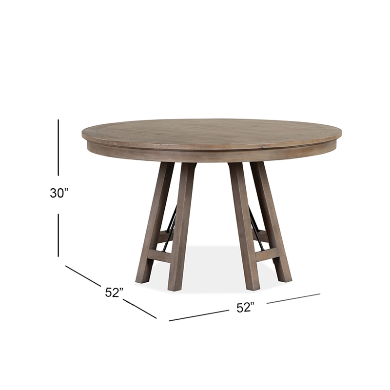 Bowery Hill Casual 52-Inch Round Dining Table in Dovetail Grey