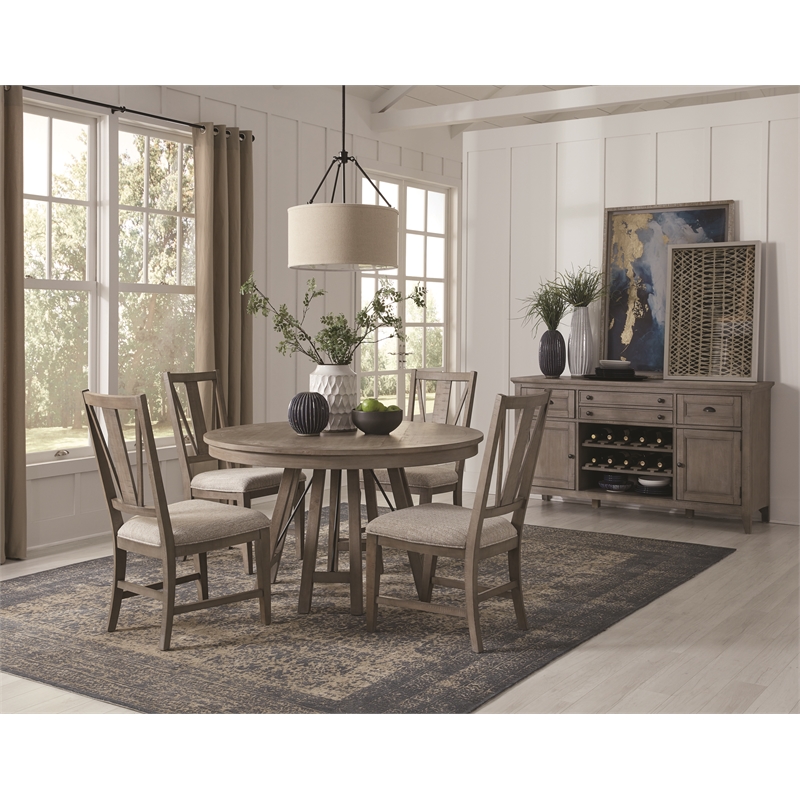 Bowery Hill Casual 52-Inch Round Dining Table in Dovetail Grey