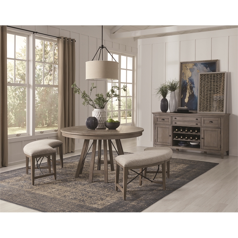 Bowery Hill Casual 52-Inch Round Dining Table in Dovetail Grey