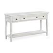 Bowery Hill Rectangular Sofa Table with 3 Drawers in Chalk White