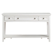 Bowery Hill Rectangular Sofa Table with 3 Drawers in Chalk White