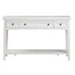 Bowery Hill Rectangular Sofa Table with 3 Drawers in Chalk White
