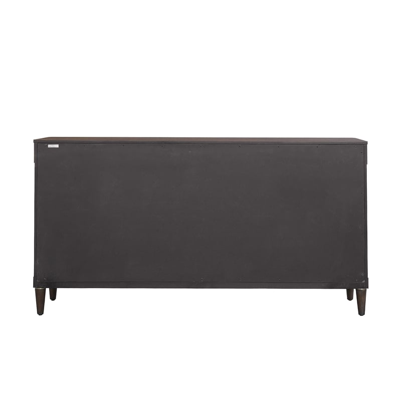Bowery Hill 8 Drawer Dresser in Piano Brown Eucalyptus Wood Veneer