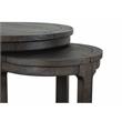 Bowery Hill Round Solid Pine Wood Nesting End Table Set in Peppercorn