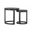 Bowery Hill Round Solid Pine Wood Nesting End Table Set in Peppercorn