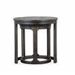 Bowery Hill Round Solid Pine Wood Nesting End Table Set in Peppercorn