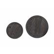 Bowery Hill Round Solid Pine Wood Nesting End Table Set in Peppercorn