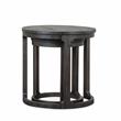 Bowery Hill Round Solid Pine Wood Nesting End Table Set in Peppercorn