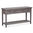 Bowery Hill Rectangular Sofa Table with 3 Drawers in Dovetail Grey