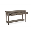 Bowery Hill Rectangular Sofa Table with 3 Drawers in Dovetail Grey