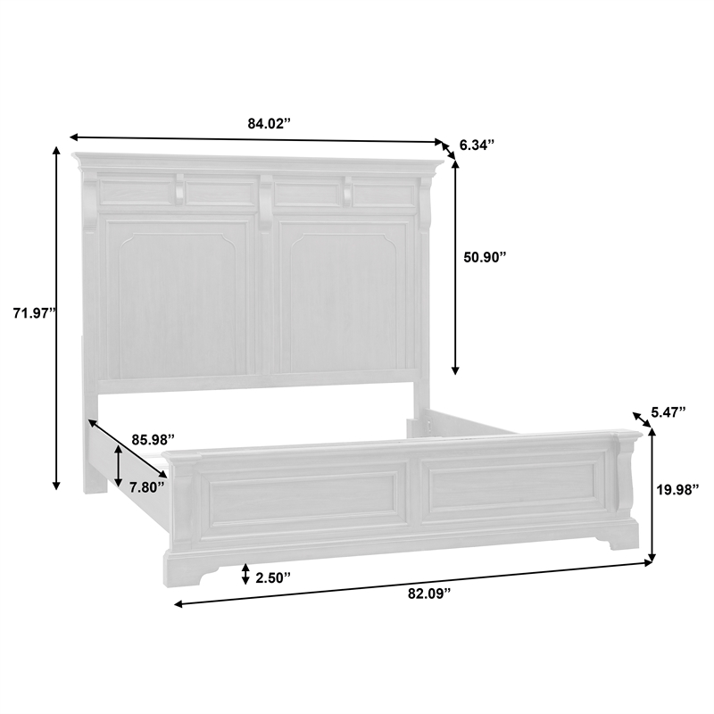 Bowery Hill California King Panel Bed in Brown Velvet Hickory Finish