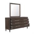 Bowery Hill Dresser Mirror in Piano Brown with Reeded Wood Frame