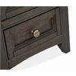 Bowery Hill Chairside End Table with Glass Top and 2 Drawers in Graphite