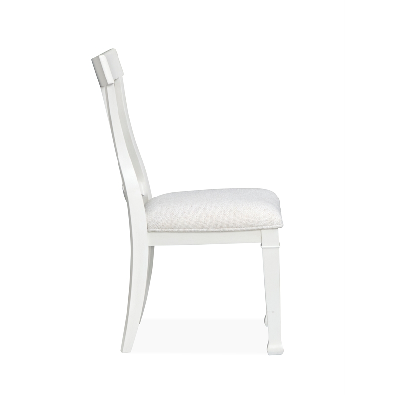 Bowery Hill Upholstered Side Chair 2 Pack in Whisper White Oak Veneer
