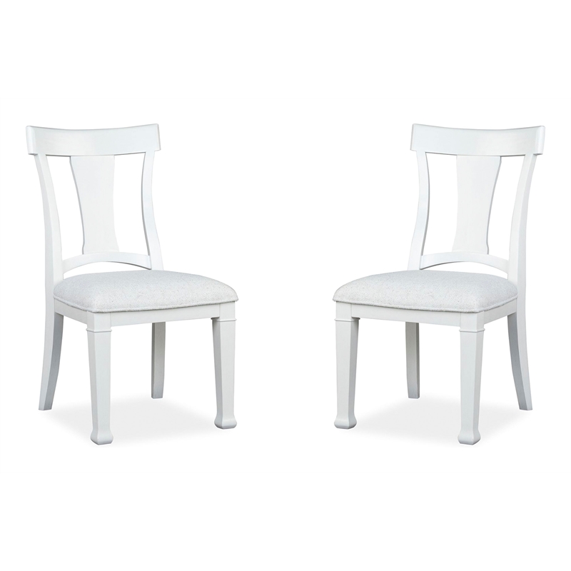 Bowery Hill Upholstered Side Chair 2 Pack in Whisper White Oak Veneer