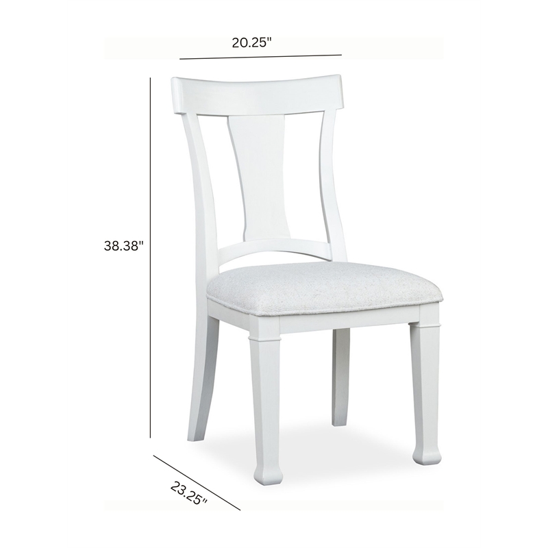 Bowery Hill Upholstered Side Chair 2 Pack in Whisper White Oak Veneer