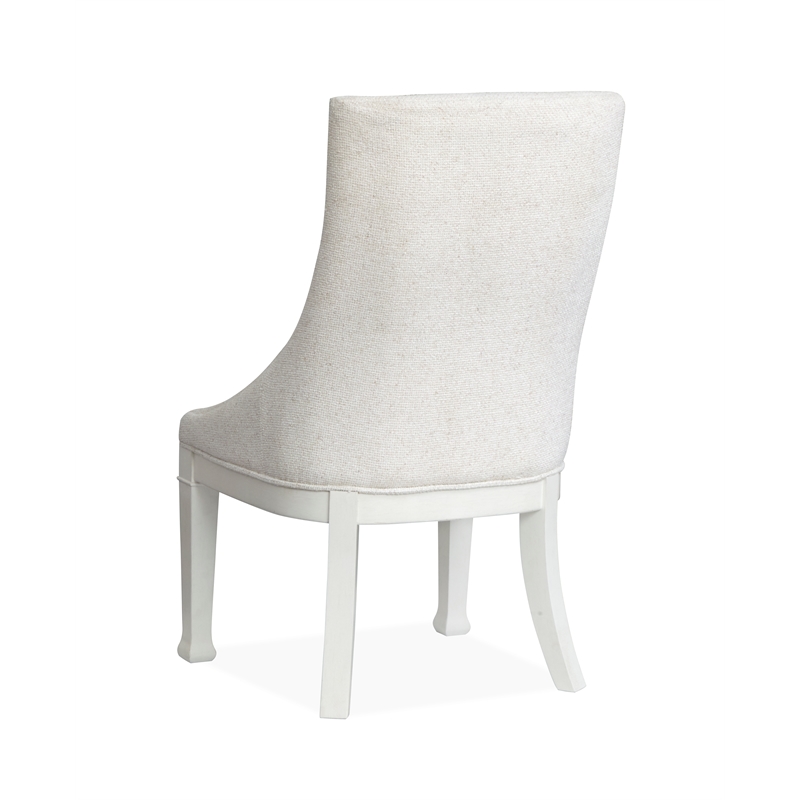 Bowery Hill Upholstered Host Chair 2 Pack in Whisper White Oak Veneer