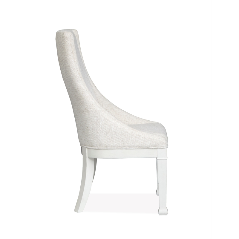 Bowery Hill Upholstered Host Chair 2 Pack in Whisper White Oak Veneer