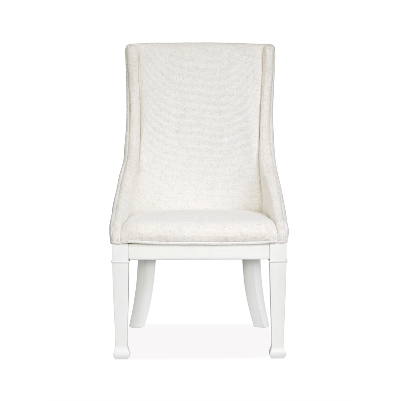 Bowery Hill Upholstered Host Chair 2 Pack in Whisper White Oak Veneer