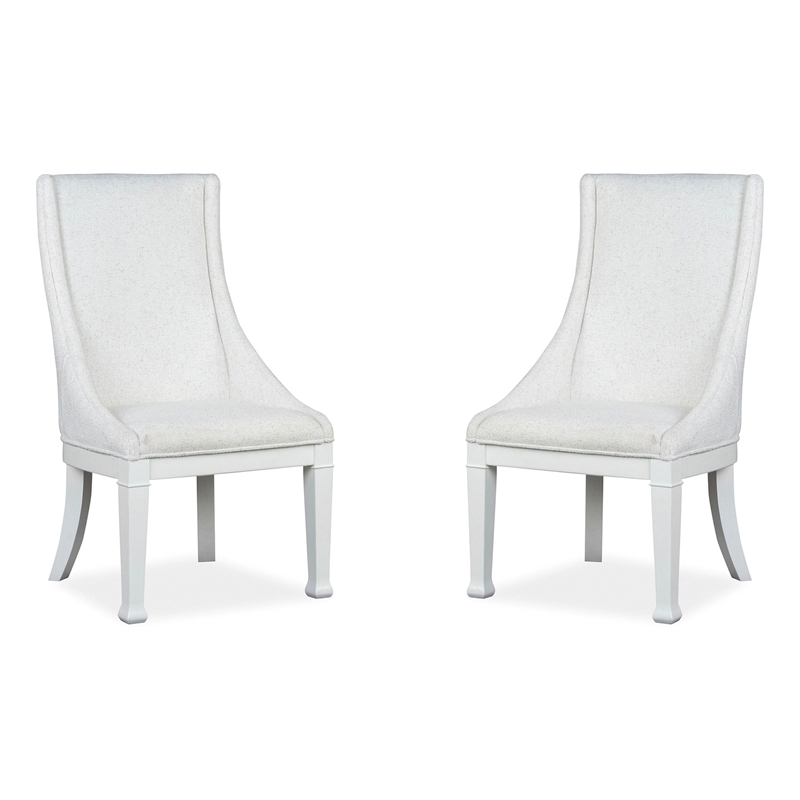 Bowery Hill Upholstered Host Chair 2 Pack in Whisper White Oak Veneer