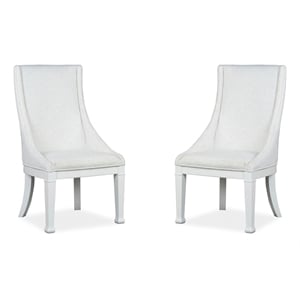 Bowery Hill Upholstered Host Chair 2 Pack in Whisper White Oak Veneer