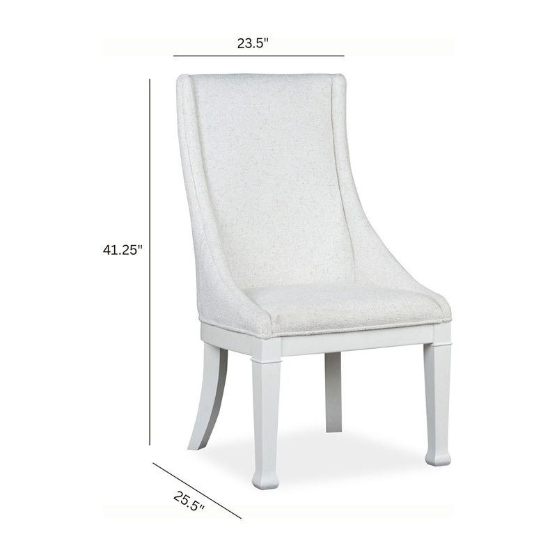 Bowery Hill Upholstered Host Chair 2 Pack in Whisper White Oak Veneer