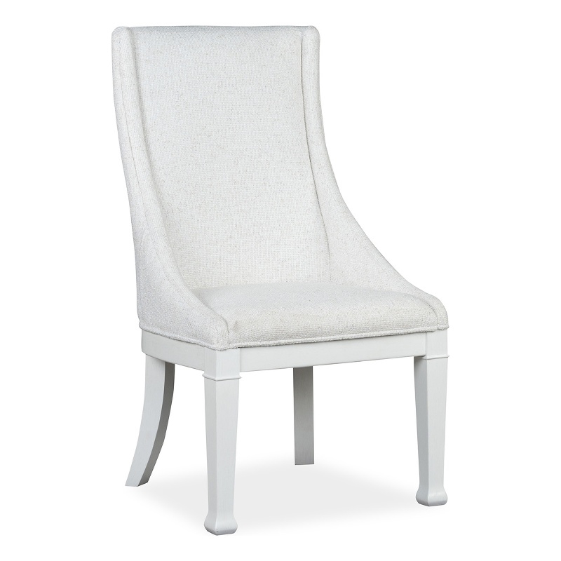 Bowery Hill Upholstered Host Chair 2 Pack in Whisper White Oak Veneer