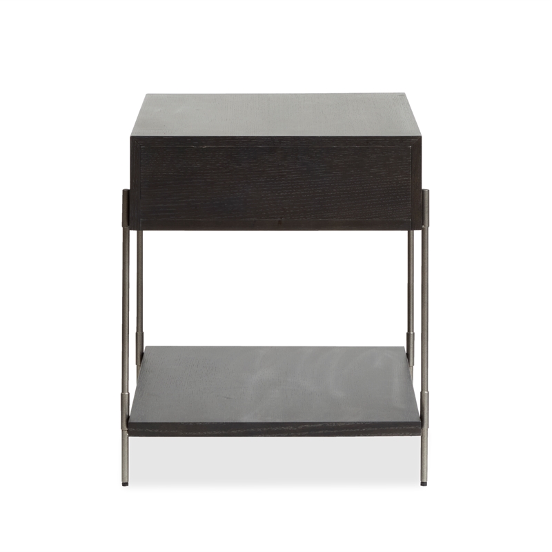 Bowery Hill Rectangular End Table with Drawer in Dark Briarsmoke