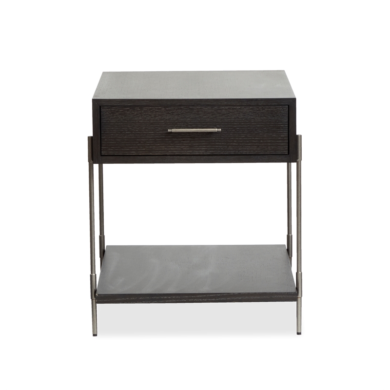 Bowery Hill Rectangular End Table with Drawer in Dark Briarsmoke