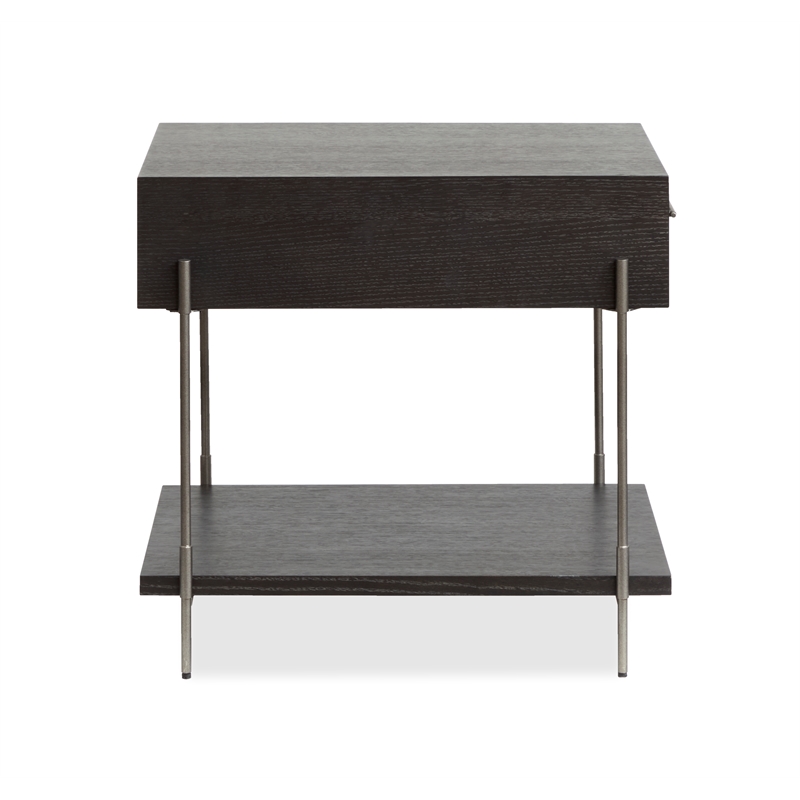 Bowery Hill Rectangular End Table with Drawer in Dark Briarsmoke