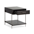 Bowery Hill Rectangular End Table with Drawer in Dark Briarsmoke