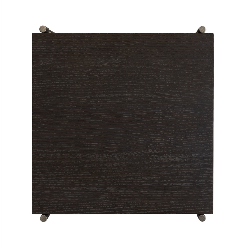 Bowery Hill Rectangular Accent Table in Dark Briarsmoke with Metal Legs