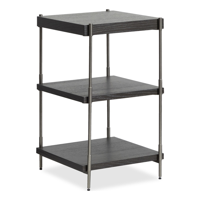 Bowery Hill Rectangular Accent Table in Dark Briarsmoke with Metal Legs