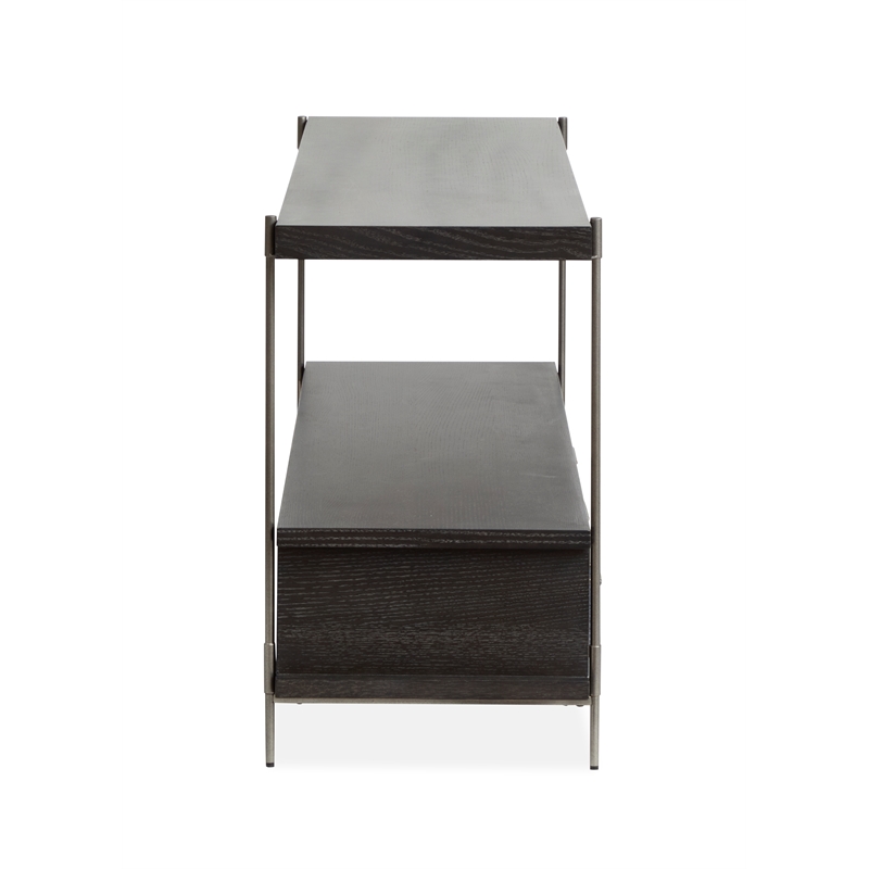 Bowery Hill Rectangular Sofa Table with 3 Drawers in Dark Briarsmoke