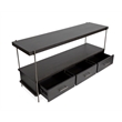 Bowery Hill Rectangular Sofa Table with 3 Drawers in Dark Briarsmoke