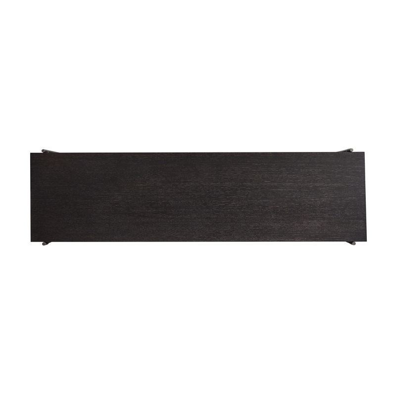 Bowery Hill Rectangular Sofa Table with 3 Drawers in Dark Briarsmoke