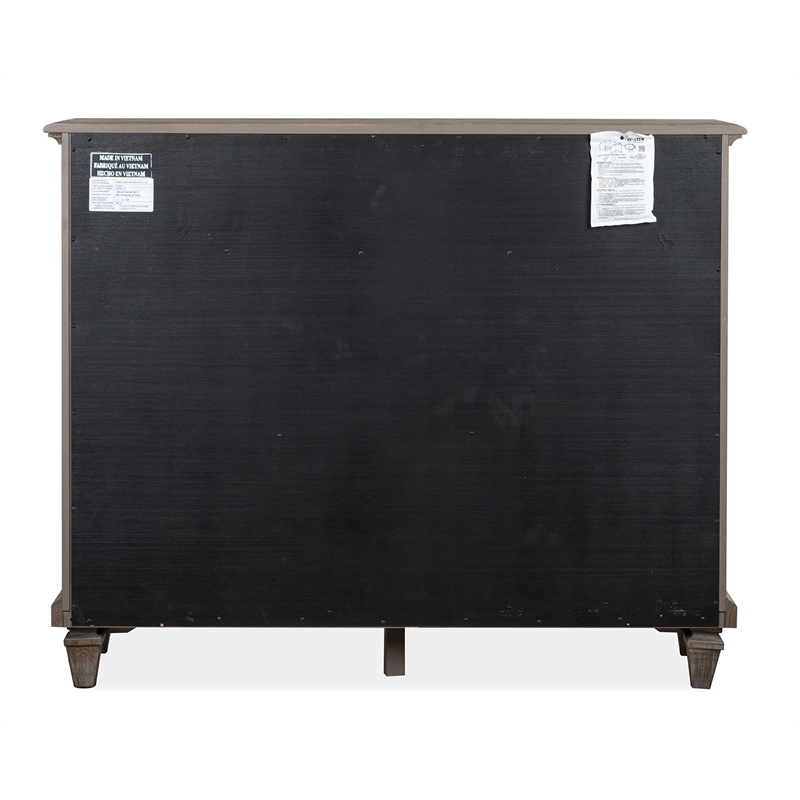 Bowery Hill Server with Wine Storage and Drawers in Dovetail Grey