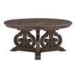 Bowery Hill Round Cocktail Table in Peppercorn with Pine Solids