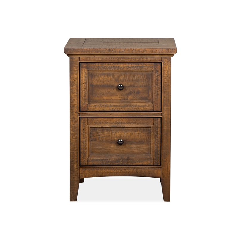 Bowery Hill 2-Drawer Nightstand in Toasted Nutmeg With Felt Lining