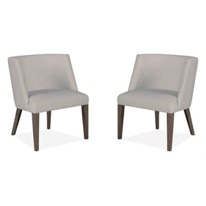 Bowery Hill Upholstered Host Chair 2-Pack in Weathered Kona Brown