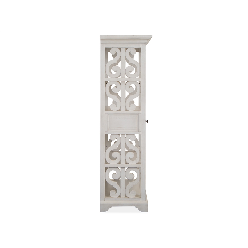 Bowery Hill Alabaster Bookcase With Adjustable Shelves and Drawer