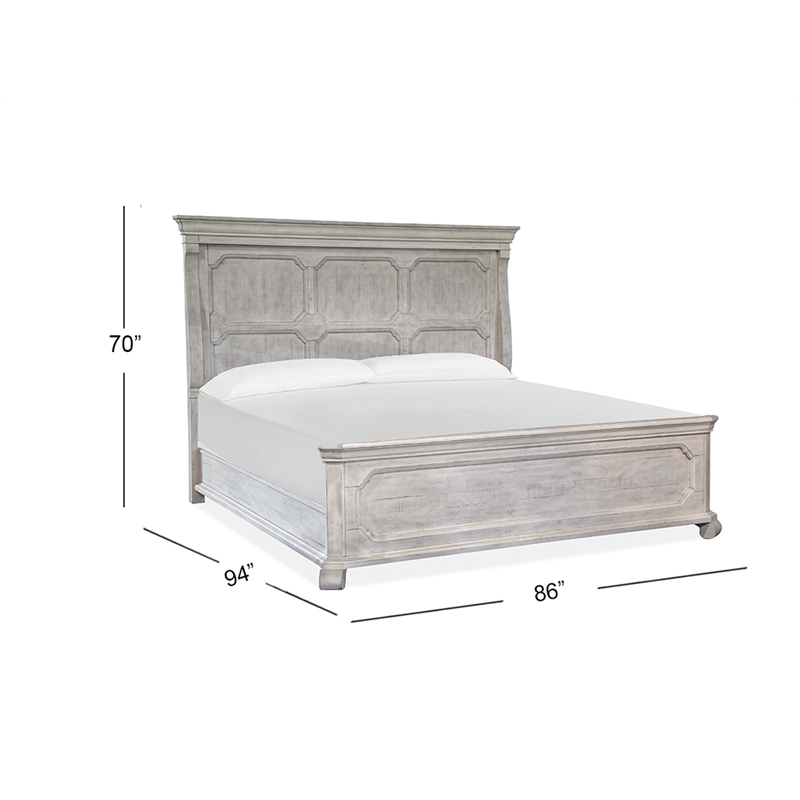 Bowery Hill California King Panel Bed in Alabaster With Bolt On Rails