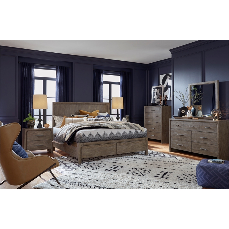 Bowery Hill 7-Drawer Bedroom Chest in Dark Umber With Marble Top
