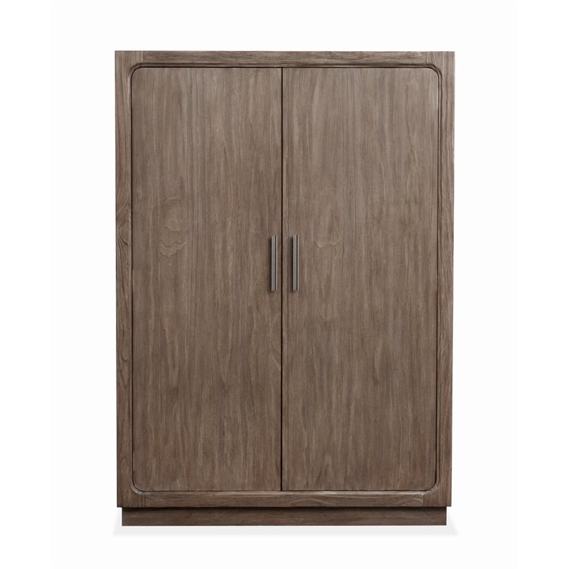 Bowery Hill Contemporary Bedroom Armoire in Dark Umber With Hanging Rod