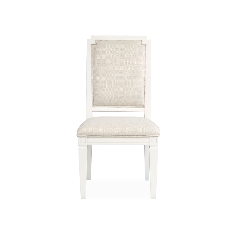 Bowery Hill Upholstered Side Chair 2-Pack in Egg Shell White