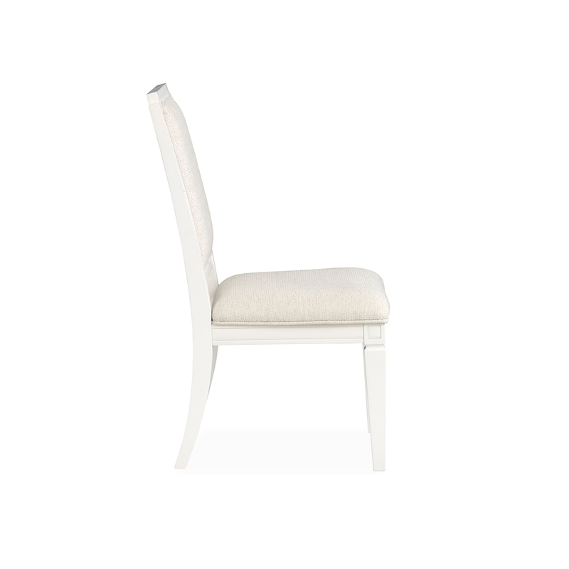 Bowery Hill Upholstered Side Chair 2-Pack in Egg Shell White
