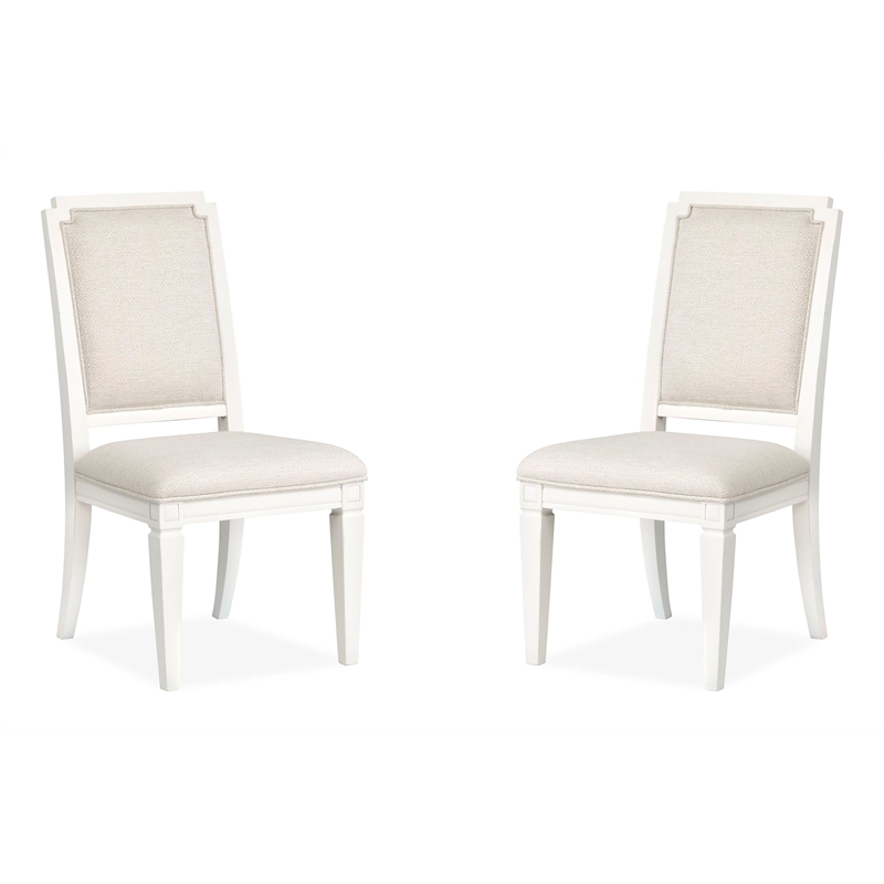 Bowery Hill Upholstered Side Chair 2-Pack in Egg Shell White