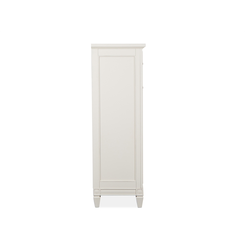 Bowery Hill 5-Drawer Bedroom Chest in Egg Shell White With Bail Pulls